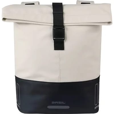 Basil Cove - Dubbele fietstas - 28-32 liter - Waterafstotend - Reflectie details - Gerecycled materiaal - wit/zwart