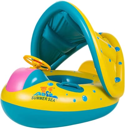 Zwemband met zonnescherm Baby en Kinderen Zwemband Luchtbed Opblaasbaar Zwemmen Cirkel Opblaasbare Boot