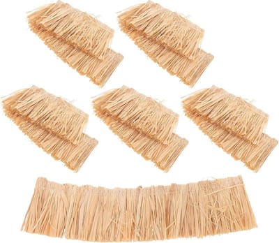 Kunstmatig Dak Riet - Miniatuur Dak Bedekking - Poppenhuis Decoratie - Weerbestendig Materiaal - 6 Stuks - Kaki