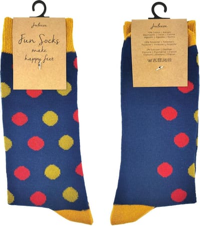 Juleeze Grappige Sokken Unisex maat 35-38 Meerkleurig Katoen, Polyester Stippen Dames Heren Sokken Grappige Sokken