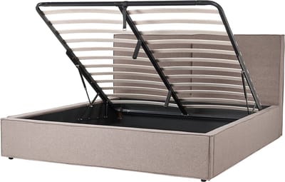 MOISSAC - Bed - Taupe - 180 x 200 cm - Polyester