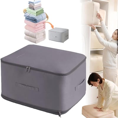 Ruimtebesparende Organizer - Reis Verpakkingstas - Kleding Opbergen - Zelfcomprimerend Ontwerp - 54 x 42 x 30 cm - Grijs
