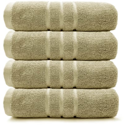HOOMstyle Handdoeken Set Boutique - 4 stuks - 50x100cm - Olijfgroen