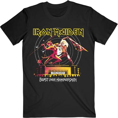Iron Maiden - Beast Over Hammersmith Eddie & Devil Tonal Heren T-shirt - S - Zwart