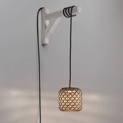 Bover Nans S/16/H LED hanglamp, stekker, bruin