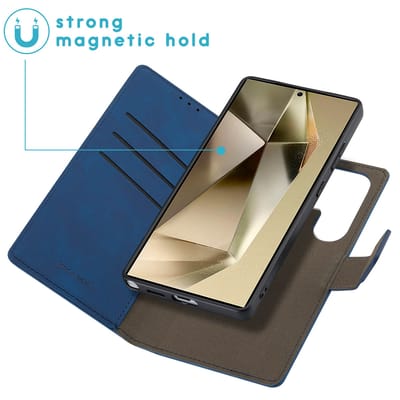 imoshion Hoesje - Geschikt voor Samsung Galaxy S25 Ultra - Uitneembare 2-in-1 Luxe Bookcase - Blauw