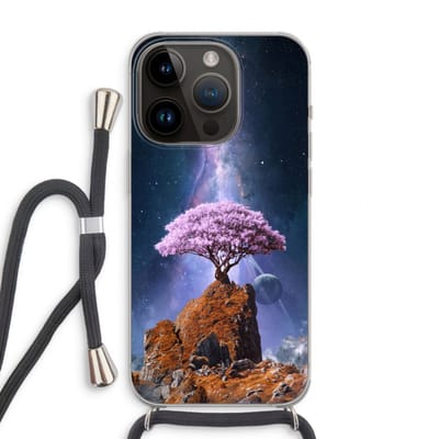 Case Company® - Hoesje met koord geschikt voor iPhone 14 Pro hoesje met Koord - Ambition - Telefoonhoesje met Zwart Koord - Bescherming aan alle Kanten en Over de Schermrand
