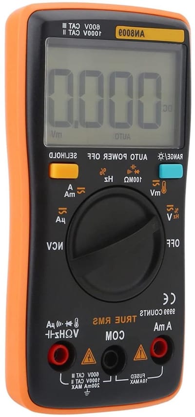 Digitale Multimeter - Multitester Spanningsmeter - Elektrische metingen uitvoeren - Automatisch bereik True-RMS - 130x65x30mm - Oranje