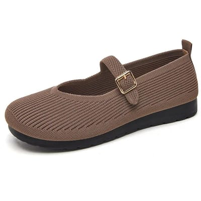 Damesschoenen, nieuw voor lente en herfst, moederschoenen, torensgesp gebreid bovenwerk, damesschoenen 36 gray