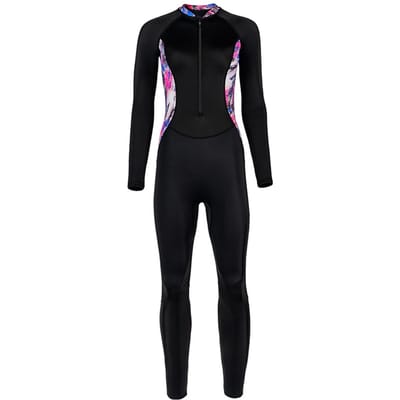Dames Badpak met Lange Mouwen UPF 50 Zonbescherming Eendelig Duikpak Sneldrogend Surfen Snorkelen Zwemkleding met Ingebouwd XL black
