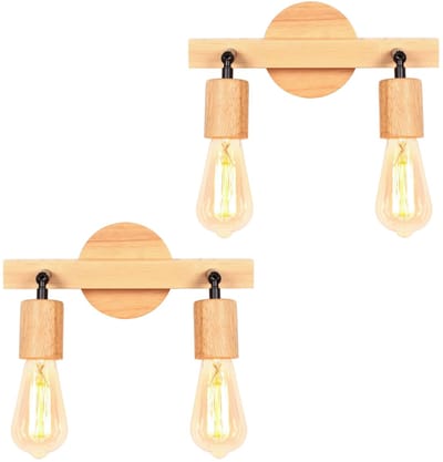 2 Stuks Wandlampen Industrieel Binnen Dubbelkoppig Wandlamp voor Slaapkamer