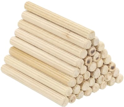 Houten pluggen set - Houtverbindingen deuvels - Meubel reparatie - Gegroefd ontwerp - 6x60 mm - Houtkleur