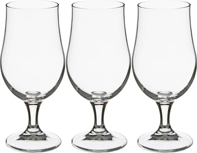 Secret de Gourmet Bierglazen - 12x stuks - transparant - voetglazen - 370 ml - 18 cm
