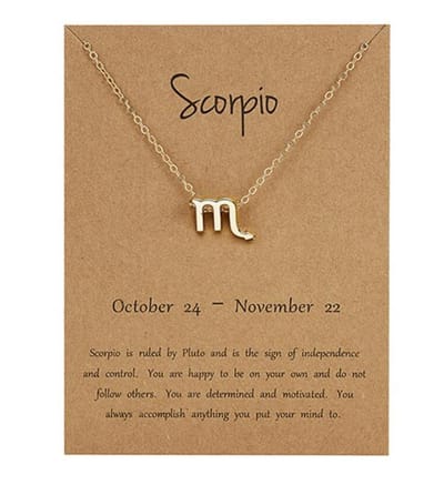 Cabantis Horoscoop-Ketting|Horoscoop|Ketting Dames|Ketting Heren| Goudkleurig|Scorpio|Scorpioen