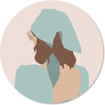Muismat rond 20x20 cm - Mousepad Zomer - Vrouw - Pastel - Ronde muismatten