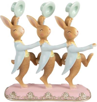 Clayre & Eef Decoratie Beeld Konijn 23x8x25 cm Bruin Kunststof