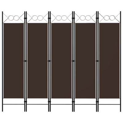 vidaXL - Kamerscherm - met - 5 - panelen - 200x180 - cm - bruin
