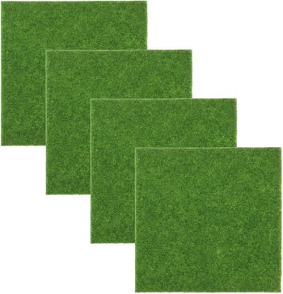 Kunstgras Matten - Miniatuur Gazon - Miniatuur Decoratie - Realistische Textuur - 15x15CM - Groen