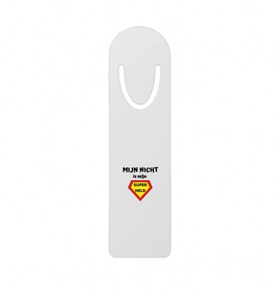Hacebo® - mijn nicht is mijn superheld metalen boekenlegger - Nicht - super nicht - verjaardag - cadeautje voor nicht - nicht artikelen - kado - geschenk Bladwijzer boekenleggers - 12.7 cm x 3.2cm