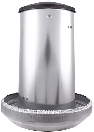 Voederstation Kip - Voederbak - Gevogelte Voeden - Verstelbare Voerhoeveelheid - 37 Liter - Zilverkleurig