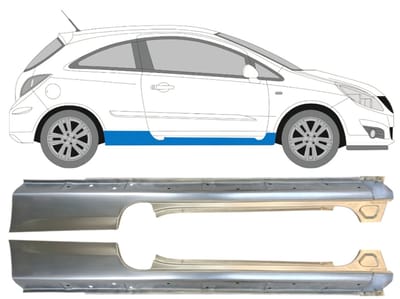 Volledige dorpel voor Opel Corsa D 2006-2015 / Links + Rechts / HATCHBACK / Set