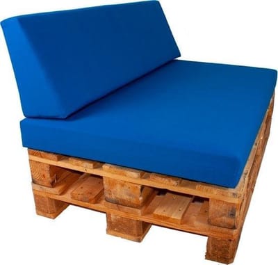 Palletkussen set strak Kobalt 120x80x10 cm