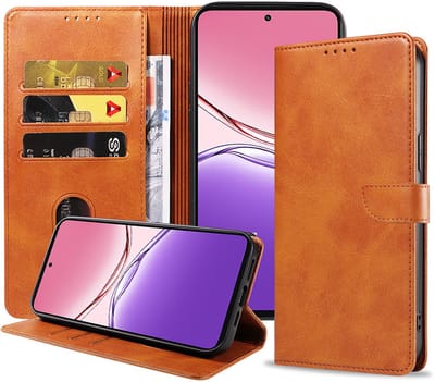 Geschikt voor Oppo A5X Telefoonhoesje Kunstleer met Magnetisch lipje en Pasjeshouder Book Case met Klepje - Walletcase with Cardslot - Bruin - Smartphonica geschikt voor Oppo A5X