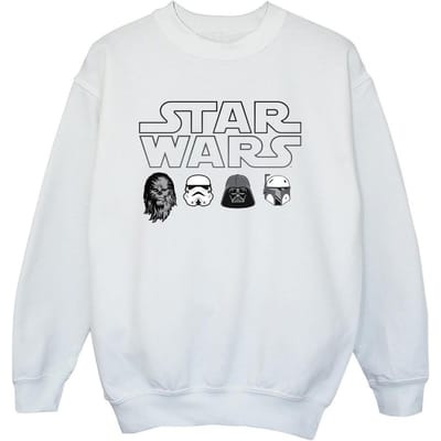 Star Wars Jongens Sweatshirt met Karakterhoofden (Wit)