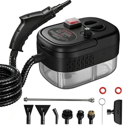 Handstoomreiniger 1500W - Draagbare Stoomreiniger met 1200 ml Watertank - Hogedruk Stoomreiniger voor Vloeren Ramen Badkamer Keuken en Tegels - Inclusief 11 Accessoires