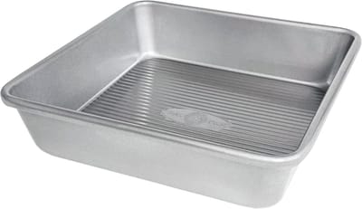 Vierkante Bakvorm - Brownievorm Cakeblik - Zelf Bakken - Nonstick Golfoppervlak - 20x20x5 cm - Grijs