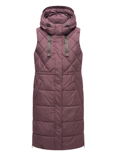 Marikoo lange gewatteerde damesbodywarmer met capuchon – Narikaa
