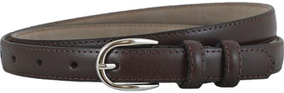 Houtkamp Smalle Leren Dames Riem 2 cm – Gebolleerde Taille- & Broekriem | Elegant | Bruin - Lengte totaal 120 cm / Riemmaat 105