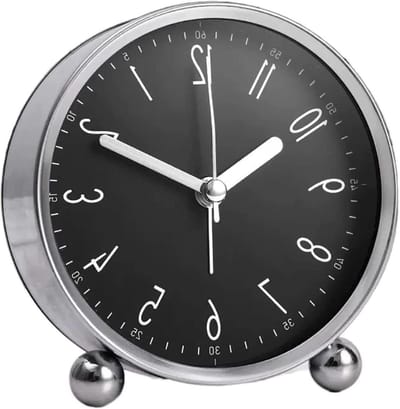 Analoge Wekker - Nachtkastje Klok - Rustig Slapen - Volledig Stil - 4 inch - Zwart