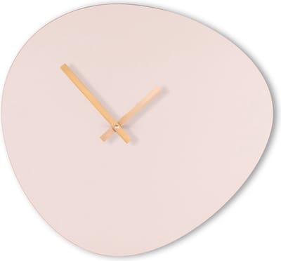 KLOQ - Wandklok 'Pebble' Zand Grijs & Gouden wijzers