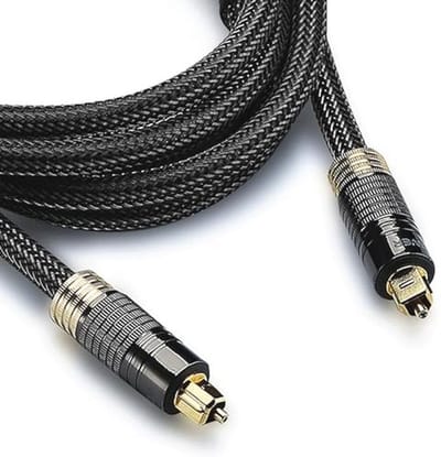 FosPower Toslink Cable (1.8m), Optical Toslink Digital Audio Cable Cord (S/PDIF) - 24K Gold Plated | Braided Nylon Jacket | Metal Connectors