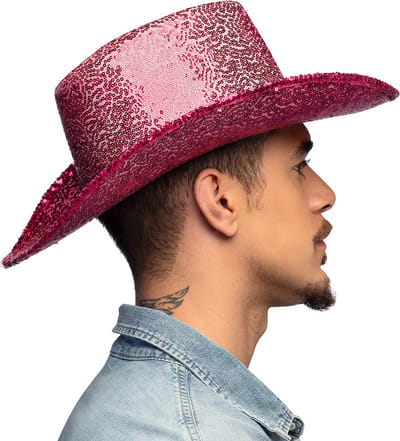 Boland - Hoed cowboy Rodeo party roze Roze - 59 - Volwassenen - Unisex - Festival - Bride to be - Cowboy