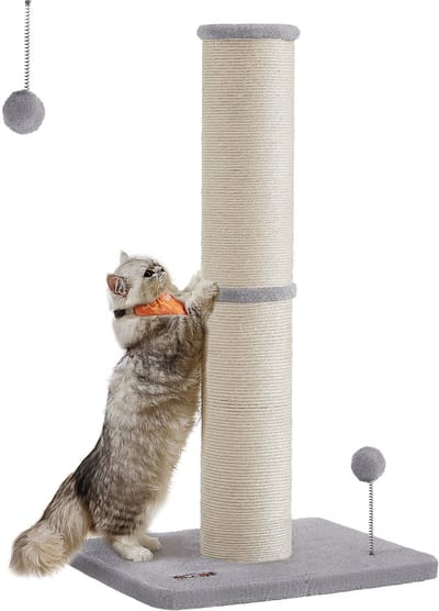 Feandrea - Krabpaal - Kattenboom - 85 cm Hoog - Dikke Sisalstam - Met Pluche Bal en Bel
