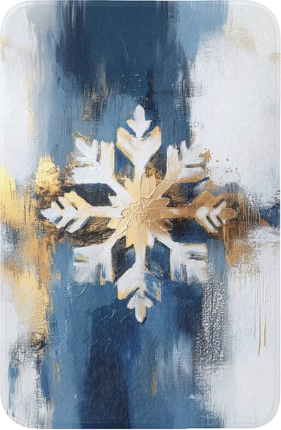 WC mat 40x60 cm - Antislip - Abstract - Winter - Sneeuwvlok - Sneeuw - Goud - Toiletmat - Vloermat - Douchemat - Toilet tapijt - Toiletmatten