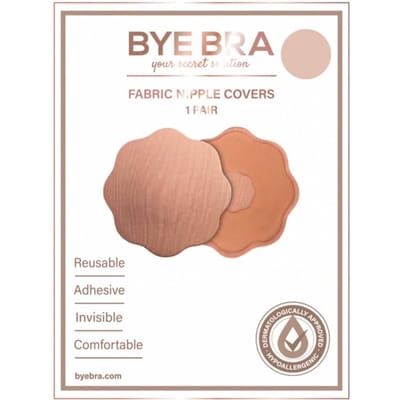Bye Bra Stoffen Tepelcover, Zelfklevende Tepelcover, Bloemvormige Tepelcover, Tot 15 Keer Herbruikbaar, Beige, Één Maat