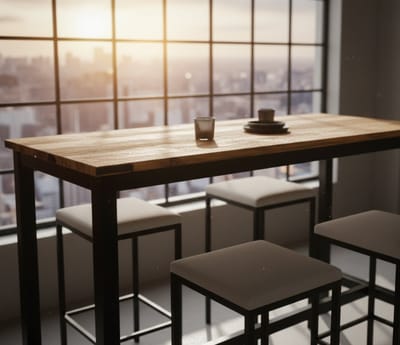Massief Mango Houten Eettafel – Robuuste Industriële Tafel 110x50x76 cm – Duurzaam Hout & Stalen Frame – Ideaal voor Eetkamer, Keuken of Thuiswerkplek NoviHome