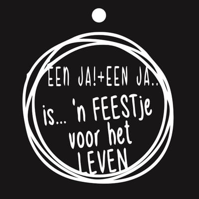 Luxe Bloemenkaartje - Cadeaukaartje - Label - Wenskaartje - 7x7cm - Zwart - Feest Voor Het Leven - 20 Stuks - Met Boorgaatje