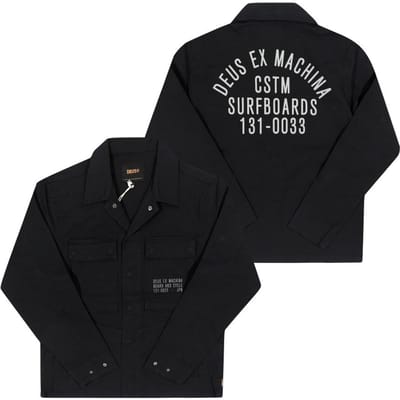 DeuS Ex Machina Tommy Poplin Surf Overhemd Heren S Shirt Dmp255118 Zwart DMP255118 BLK (S) black
