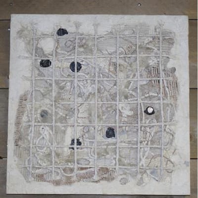 ZoeZo Design - wandbord - Canvas - schilderij - van natuurlijke materialen - Nautisch - strand - strandvondsten - beach - 50 x 50 cm - dikte 4 cm