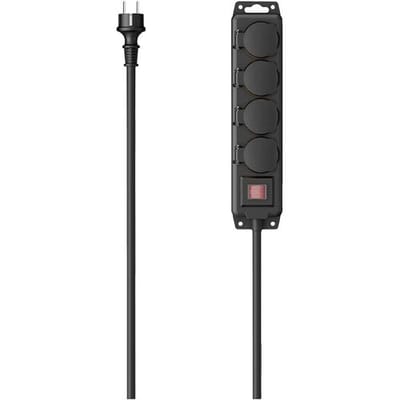 Hama 00223064 Buitenstopcontact Zwart Aanraakbeveiliging, Met schakelaar