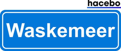 Hacebo - Plaatsnaam Sticker - 29x10 CM - Waskemeer sticker - Verkeersborden sticker - grappige cadeaus - Waskemeer