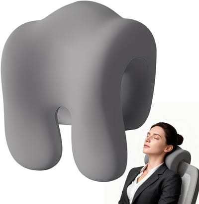 Ergonomische Neksteun voor Kantoorstoelen met Geheugenfoam, Comfortabel Hoofdkussen voor Werk en Ontspanning, Ideaal voor Volwassenen en Studenten (Grijs)