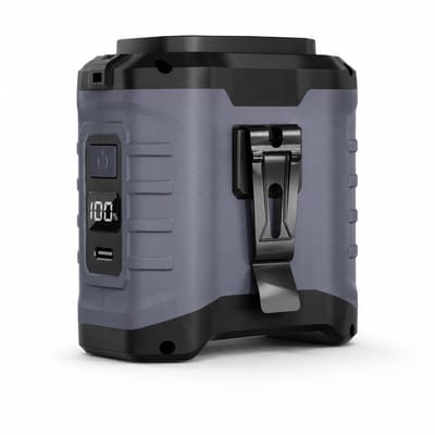 Draagbare Taaille-Ventilator - Clip-on Kleding-Ventilator met 10000 mAh Powerbank - 6-in-1 USB Oplaadbare Mini-Ventilator - 5 Snelheden tot 40 Uur - Geschikt voor Bouwplaats, Outdoor, Kamperen en Werken in de Zomer - Grijs