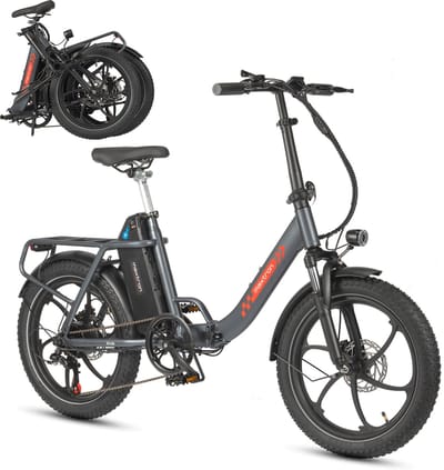 Maxtron MULE Elektrische Fiets – Opvouwbare E-bike – 960Wh Lithium Accu – Actieradius tot 110 km – 20×3.0 inch Banden – 7 Versnellingen – Mechanische Schijfremmen – Stadsfiets – Max. Belastbaar tot 120 kg – Grijs