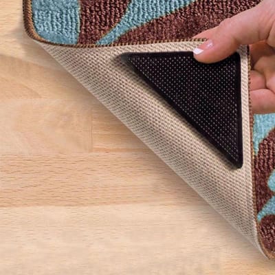 CHPN - Tapijt sticker - Anti-slip voor je tapijt - Vloerkkleedsticker - Verbeterde Anti-slip Sticker - 4 stuks - Tapijt Tape Dubbelzijdig - Dubbelzijdige Vloerkleed Kleefband - Verwijderbaar - Herbruikbaar, Voorkomt Uitglijden