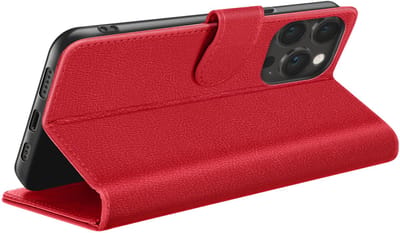 Zanae, Hoesje geschikt voor iPhone 13 Pro - Wallet Case & Magneetsluiting, Rood